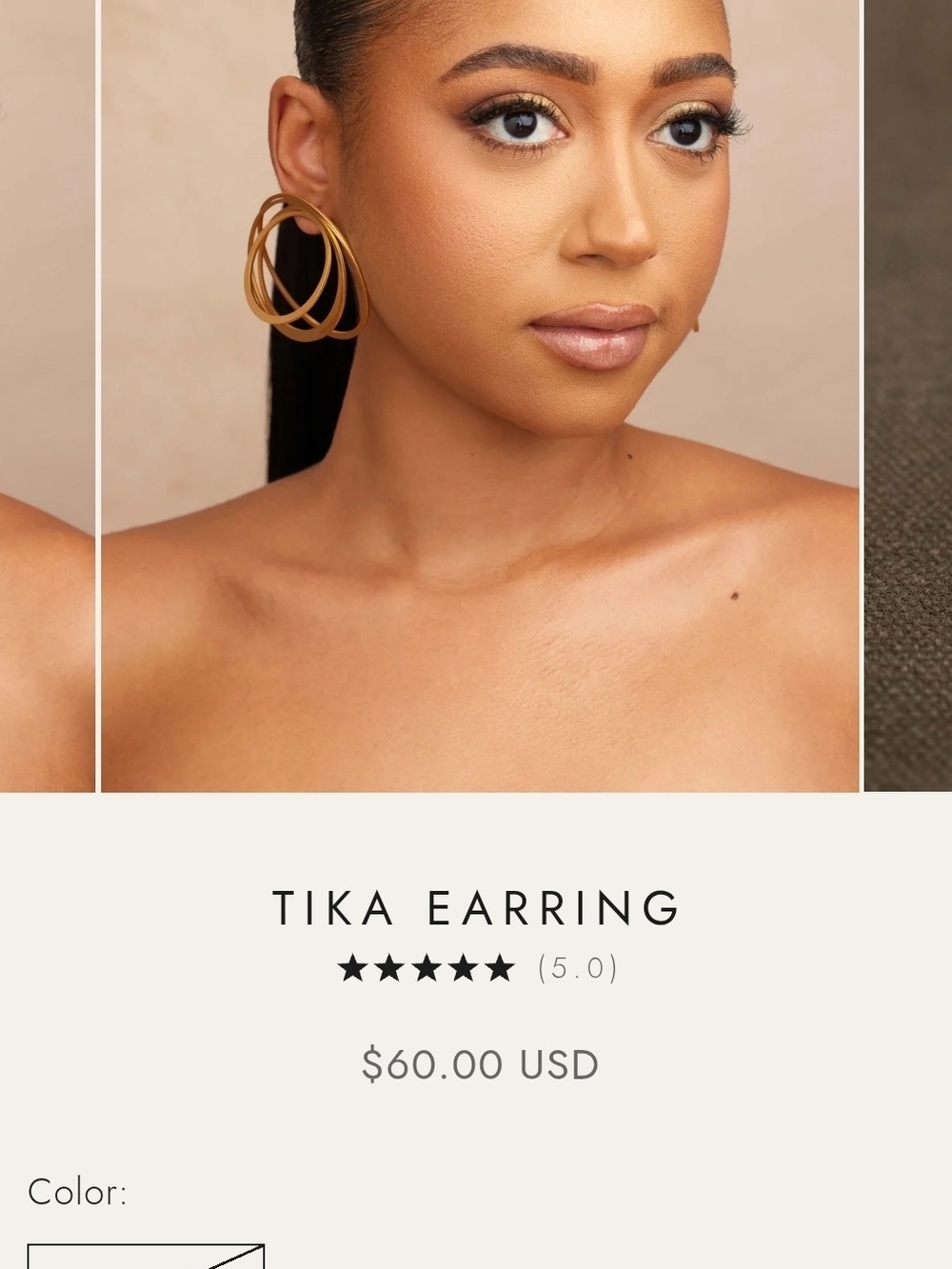 Gold Multi-Hoop Statement Earrings - Women's Layered Circles - Picture 5 of 5